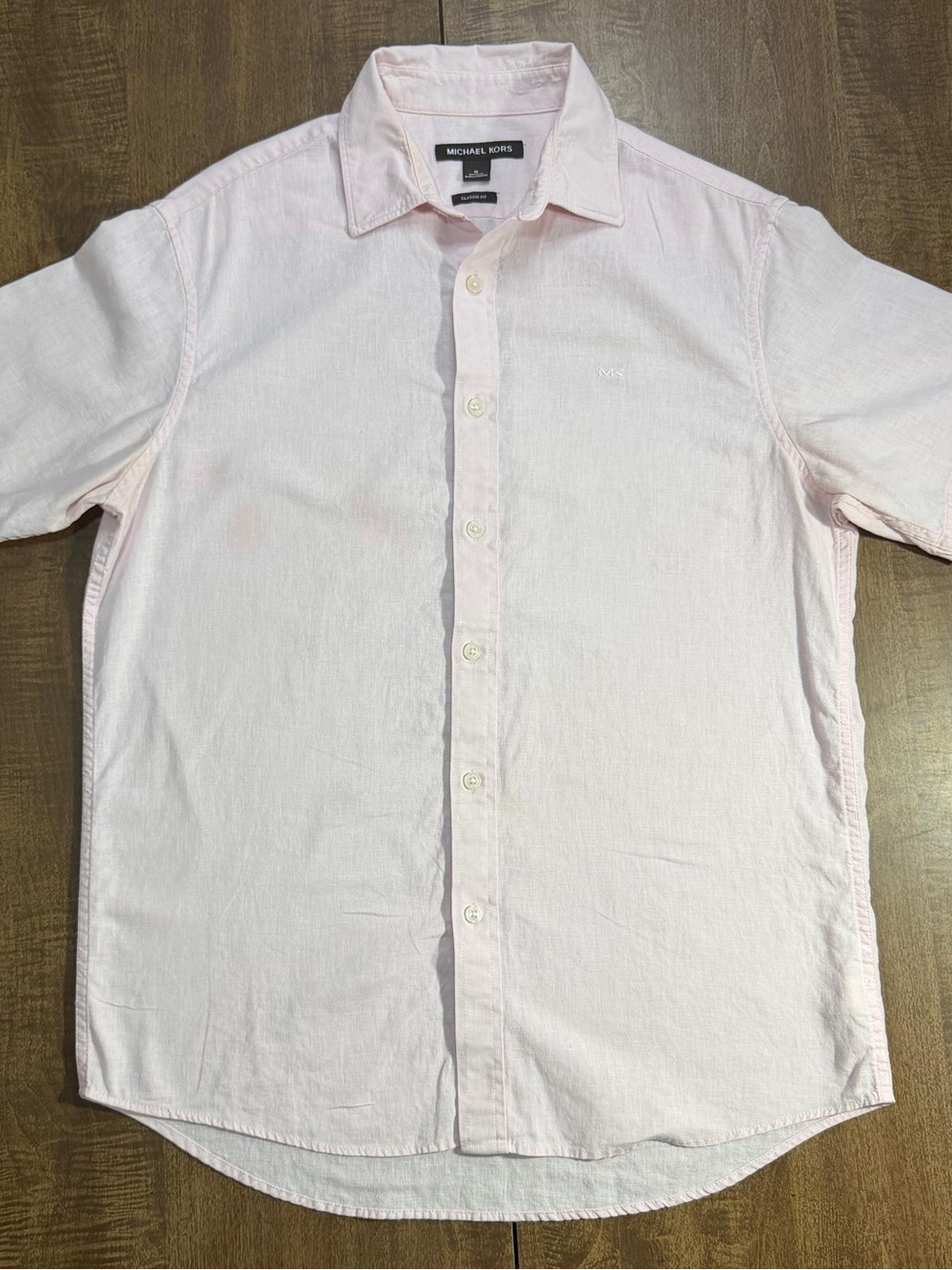 Michael Kors Men's Pale Pink Button-Down Shirt